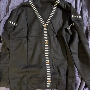 NWT Womens Black Cardigan Sweater, XXL